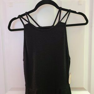 Black cotton dress with pockets, brand new